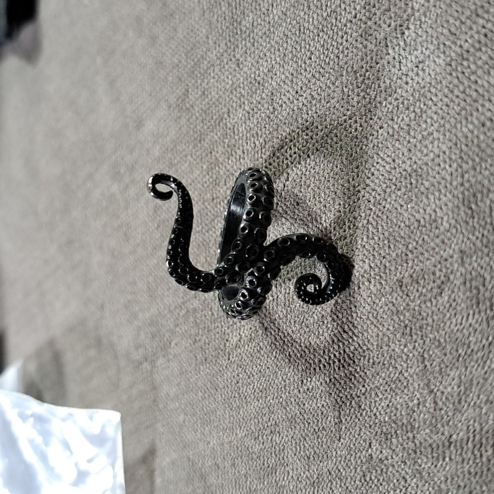 ChainsHouse Octopus Tentacles Stainless Steel Black Ring NEW IN BOX US 7